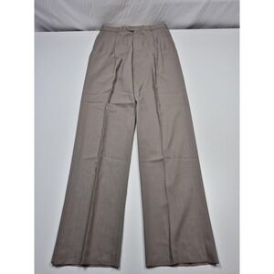 VTG John Alexander Dress Pants Mens 33x37 Beige Pleated Straight Unhemmed NWOT